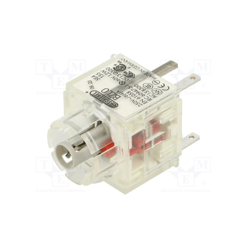 1 pcs x SCHLEGEL - BZLO - Contact block, -30÷70°C, Illumin: yes, IP00, Contacts: NC, 3mm