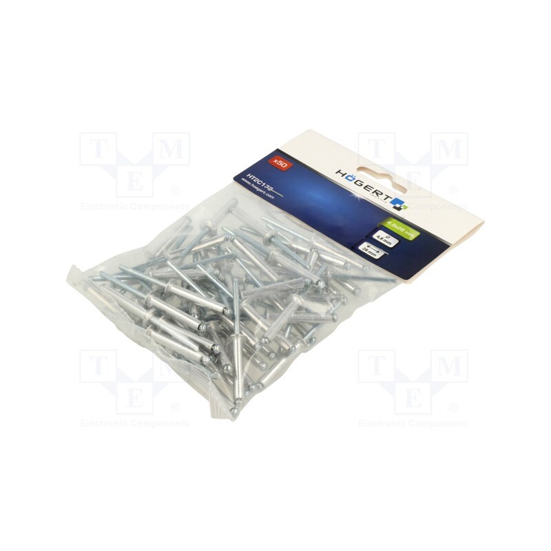 1 pcg x Hu00d6GERT TECHNIK - HT2C173 - Rivet, aluminium, Rivet diam: 4.8mm, L.rivet: 28mm, 50pcs.