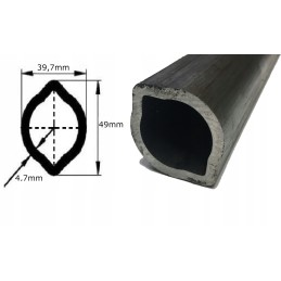 PTO shaft pipe profiled lemon 39 7x49x4 7mm 1m