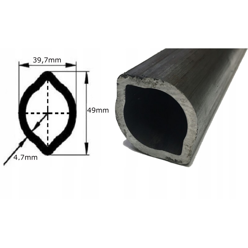 PTO shaft pipe profiled lemon 39 7x49x4 7mm 1m