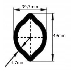 PTO shaft pipe profiled lemon 39 7x49x4 7mm 1m
