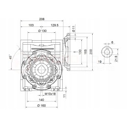 Gearbox for the B5 HMRV 1 80 electric motor