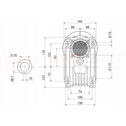 Gearbox for the B5 HMRV 1 80 electric motor