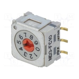 1 pcs x NKK SWITCHES - ND3FC10P - Encoding switch, DEC/BCD, Pos: 10, Rcont max: 30mΩ, ND3