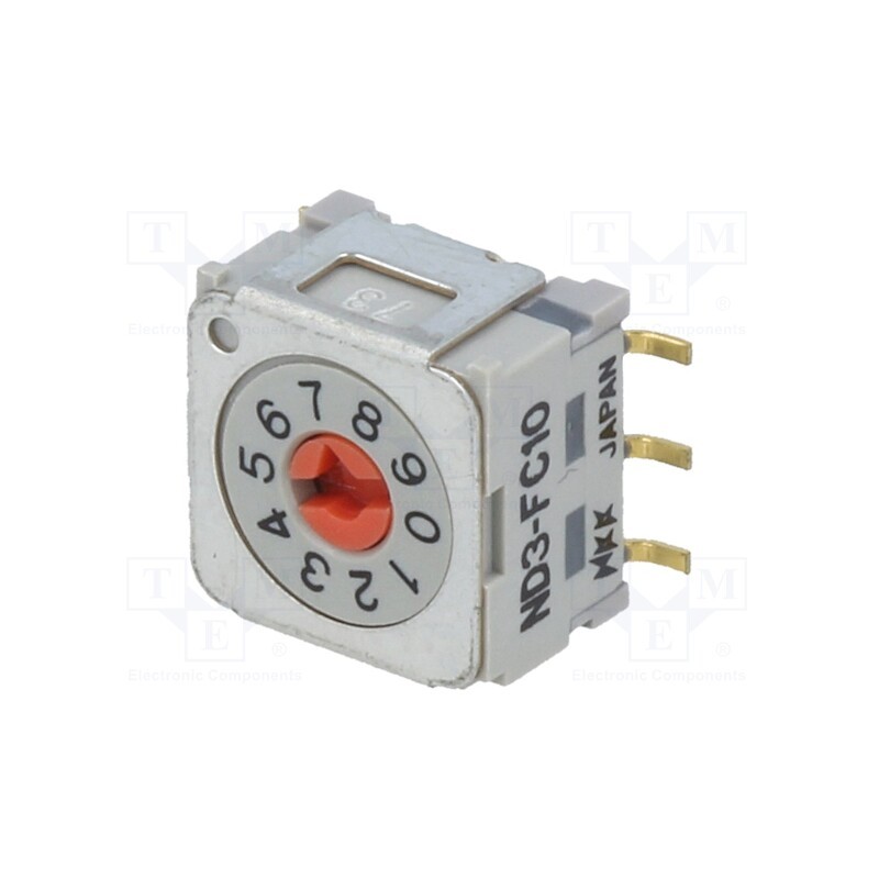 1 pcs x NKK SWITCHES - ND3FC10P - Encoding switch, DEC/BCD, Pos: 10, Rcont max: 30mΩ, ND3