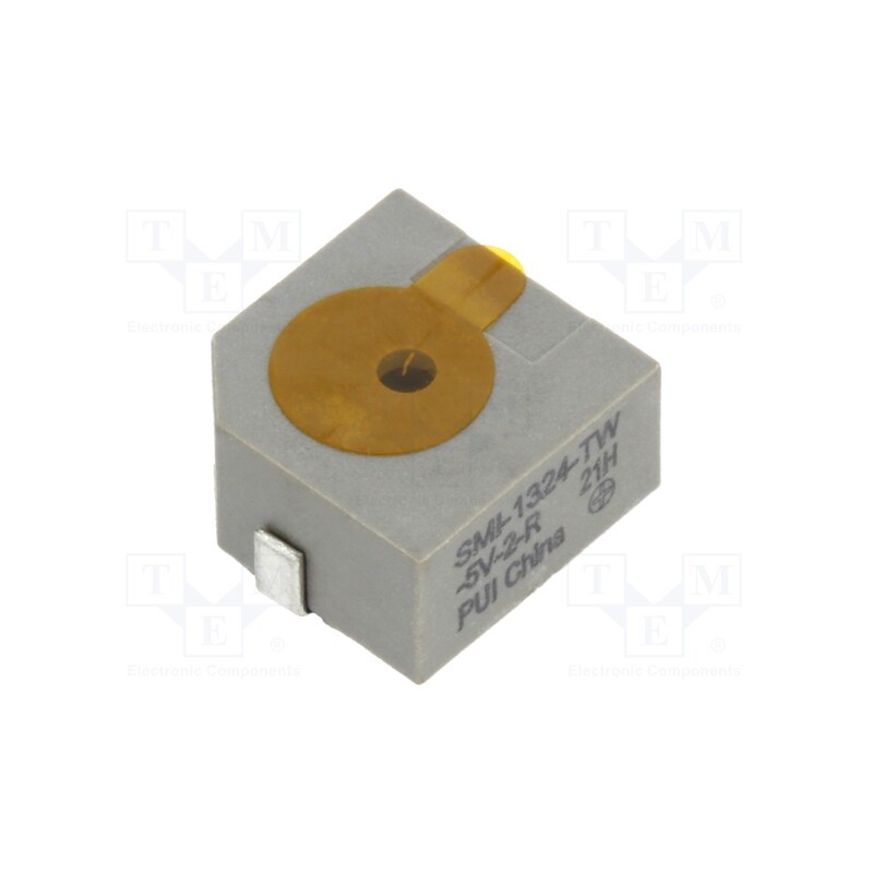 1 pcs x PUI AUDIO - SMI-1324-TW-5V-2-R - Sound transducer: piezo alarm, with built-in generator, 30mA