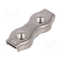 1 pcs x KRAFTBERG - ZLR2-5-A4 - Rope clamp duplex, acid resistant steel A4, for rope, Ørope: 5mm