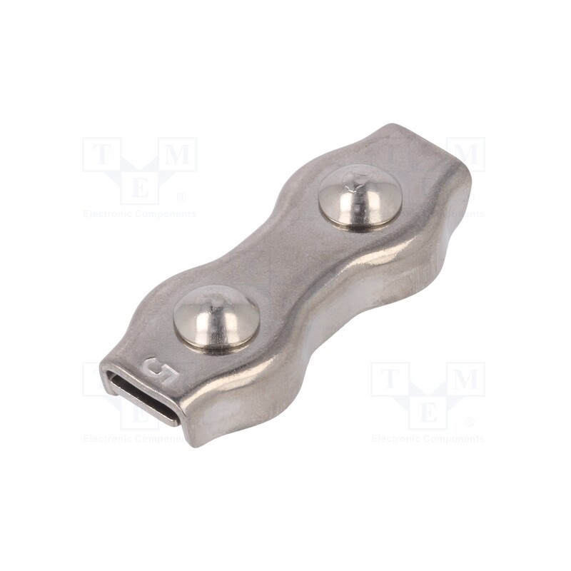 1 pcs x KRAFTBERG - ZLR2-5-A4 - Rope clamp duplex, acid resistant steel A4, for rope, Ørope: 5mm