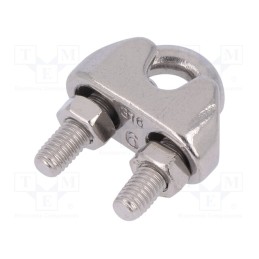 1 pcs x KRAFTBERG - ZLK-5-A4 - Rope clamp wire, acid resistant steel A4, for rope, Ørope: 5mm