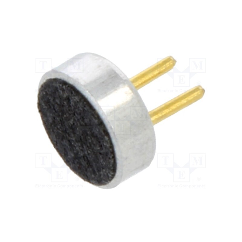 1 pcs x PUI AUDIO - TOM-1545P-R - Microphone, Body dim: Ø4x1.5mm, 2.2kΩ, 0.5mA, 2÷10V, SNR: 60dB