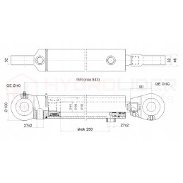 Hydraulic actuator 80 45 250 l 593 power hydrolider