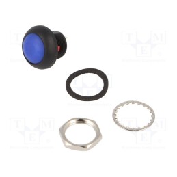 1 pcs x E-SWITCH - RP8100B2M1CEBLKBLUNIL - Switch: push-button, Pos: 2, SPST-NO, 0.1A/50VDC, OFF-(ON), IP67