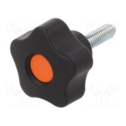1 pcs x ELESA+GANTER - VCT.32 P-M6X20-C2 - Knob, Ø: 32mm, Ext.thread: M6, 20mm, H: 23mm, technopolymer PP