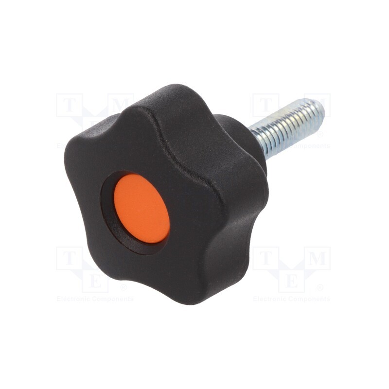 1 pcs x ELESA+GANTER - VCT.32 P-M6X20-C2 - Knob, Ø: 32mm, Ext.thread: M6, 20mm, H: 23mm, technopolymer PP