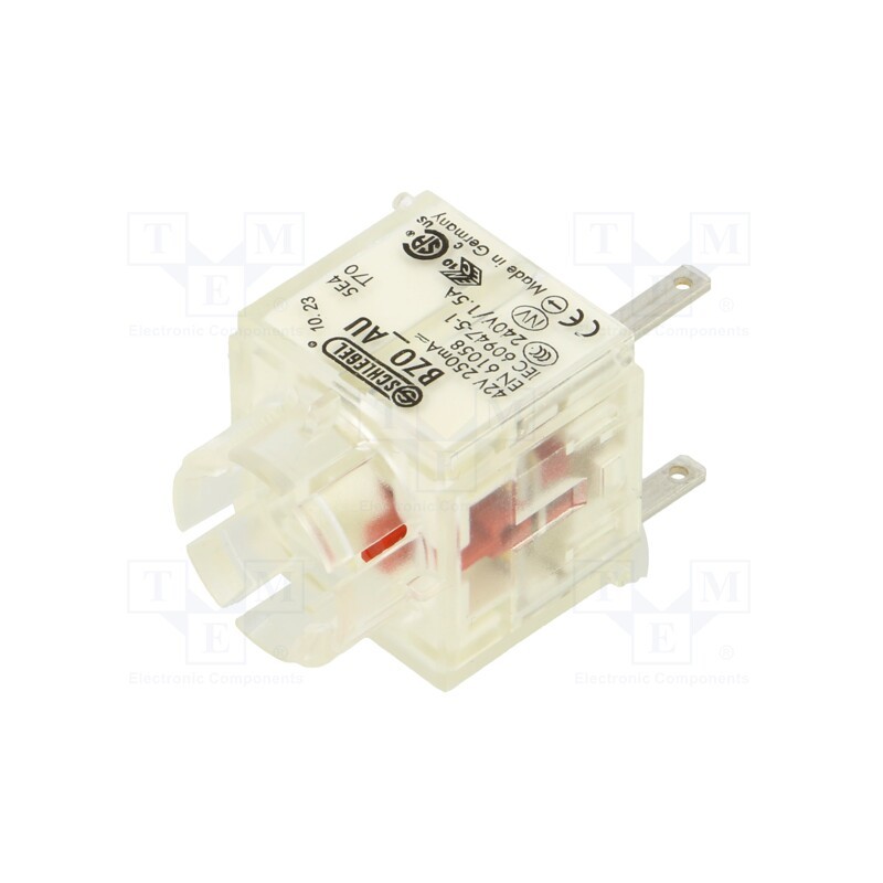 1 pcs x SCHLEGEL - BZO_AU - Contact block, -30÷70°C, IP00, Contacts: NC, DC load @R: 2A/24VDC