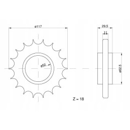 Chain wheel with 18 bison