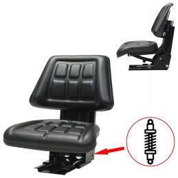Tractor seat with suspension, black, 48x50x59cm