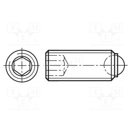1 pcs x BOSSARD - B4X6/BN20214 - Ball latch, steel, BN 20214, Thread: M4, 6mm, Plating: black finish