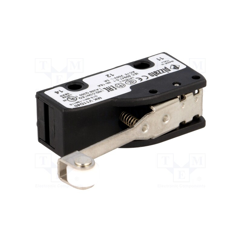 1 pcs x PIZZATO ELETTRICA - MK V11D40 - Microswitch SNAP ACTION, 6A/250VAC, 5A/24VDC, SPDT, ON-(ON), IP40