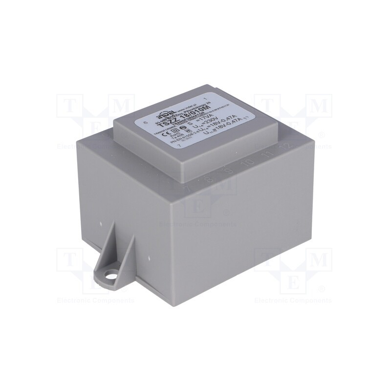 1 pcs x INDEL - TSZZ18/010M - Transformer: encapsulated, 17VA, 230VAC, 18V, 18V, 470mA, 470mA, PCB