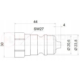 Euro hydraulic quick connector, M18 internal plug