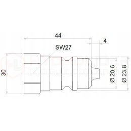 Euro hydraulic quick connector, M22 internal plug
