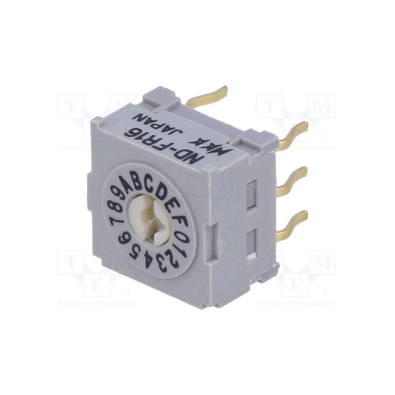 1 pcs x NKK SWITCHES - NDFR16P - Encoding switch, HEX/BCD, Pos: 16, vertical, Rcont max: 30mΩ, ND3