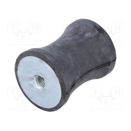 1 pcs x ELESA+GANTER - DVC.3-40-32-50-M8-55 - Vibration damper, M8, Ø: 40mm, rubber, L: 50mm, H: 8mm, 682N, 55N/mm