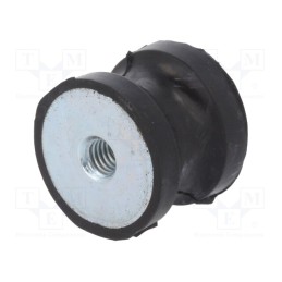 1 pcs x ELESA+GANTER - DVC.3-25-20-20-M6-70 - Vibration damper, M6, Ø: 25mm, rubber, L: 20mm, H: 6mm, 1235N, 247N/mm