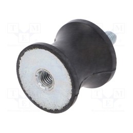 1 pcs x ELESA+GANTER - DVC.2-35-25-34-M8-20-70 - Vibration damper, M8, Ø: 35mm, rubber, L: 34mm, Thread len: 23mm