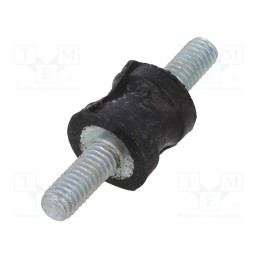 1 pcs x ELESA+GANTER - DVC.1-10-8-10-M4-10-70 - Vibration damper, M4, Ø: 10mm, rubber, L: 10mm, Thread len: 10mm
