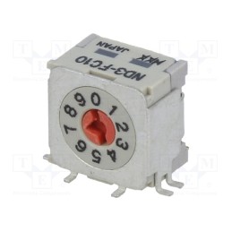 1 pcs x NKK SWITCHES - ND3FC10H - Encoding switch, DEC/BCD, Pos: 10, angular, Rcont max: 30mΩ, ND3