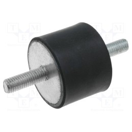 1 pcs x ELESA+GANTER - DVA.1-40-30-M8-23-55 - Vibration damper, M8, Ø: 40mm, rubber, L: 30mm, Thread len: 23mm
