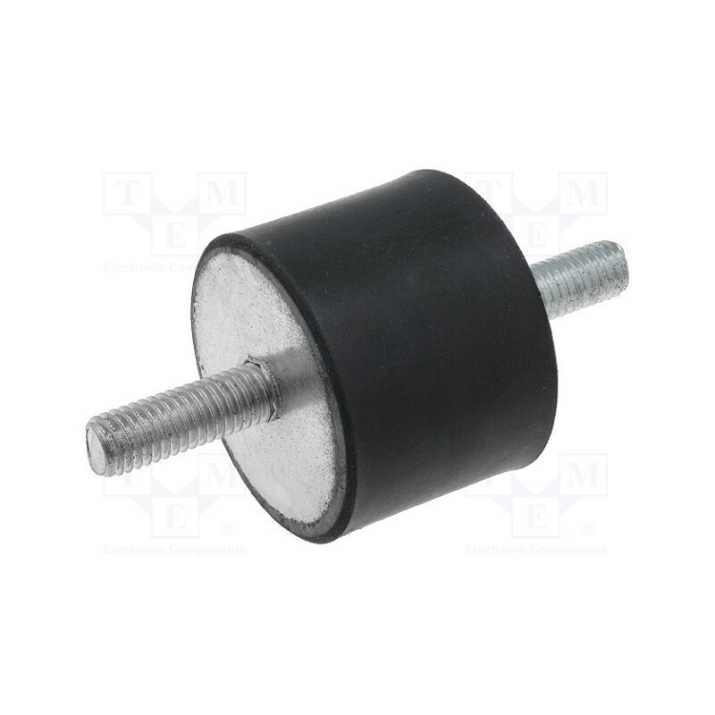 1 pcs x ELESA+GANTER - DVA.1-40-30-M8-23-55 - Vibration damper, M8, Ø: 40mm, rubber, L: 30mm, Thread len: 23mm