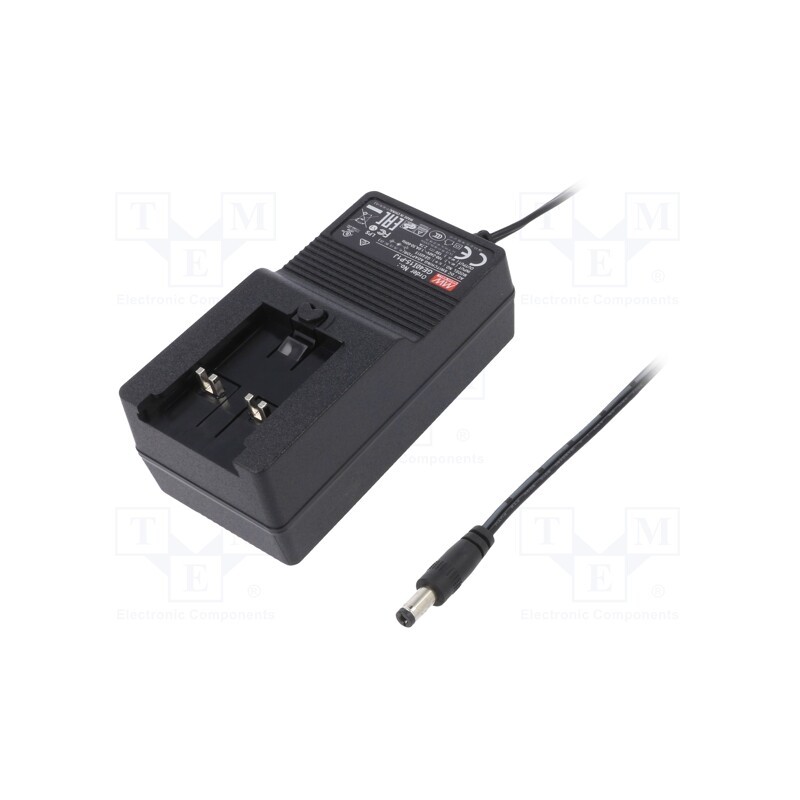 1 pcs x MEAN WELL - GE40I15-P1J - Power supply: switched-mode, plug, 15VDC, 2.7A, 40.5W, Out: 5,5/2,1