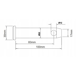 Pin connecting the attachment with the lower hook mf mot
