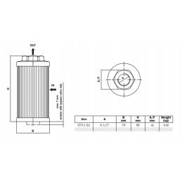 Hydraulic suction filter str0701m90 hy12122