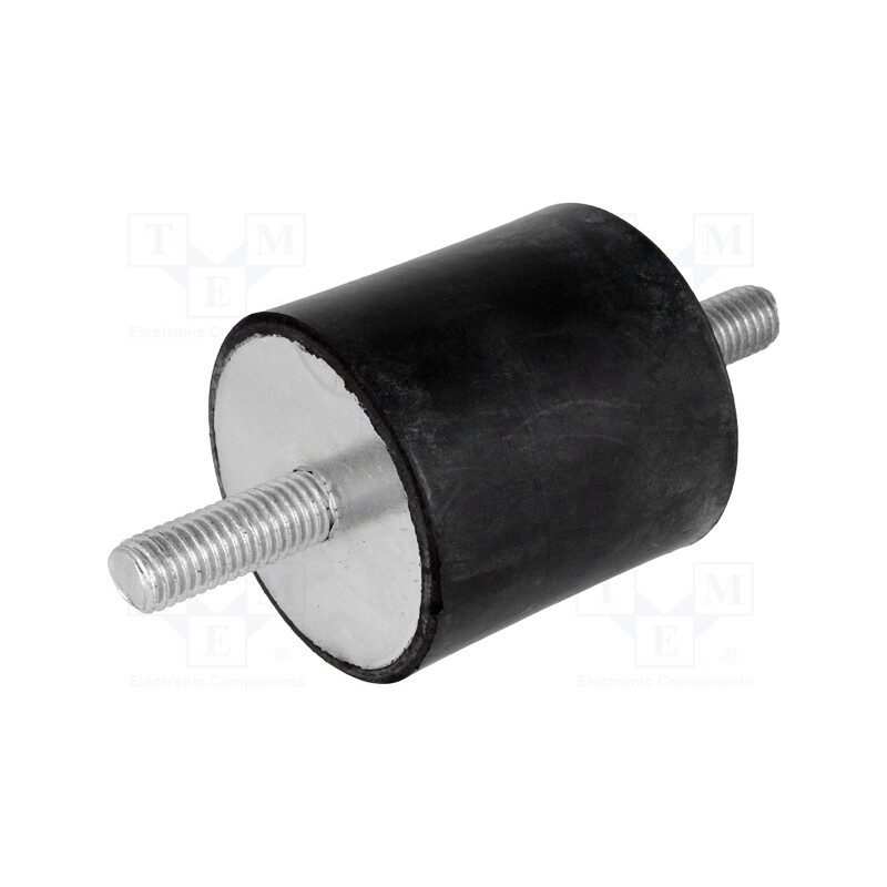 1 pcs x ELESA+GANTER - DVA.1-50-50-M10-28-70 - Vibration damper, M10, Ø: 50mm, rubber, L: 50mm, Thread len: 28mm