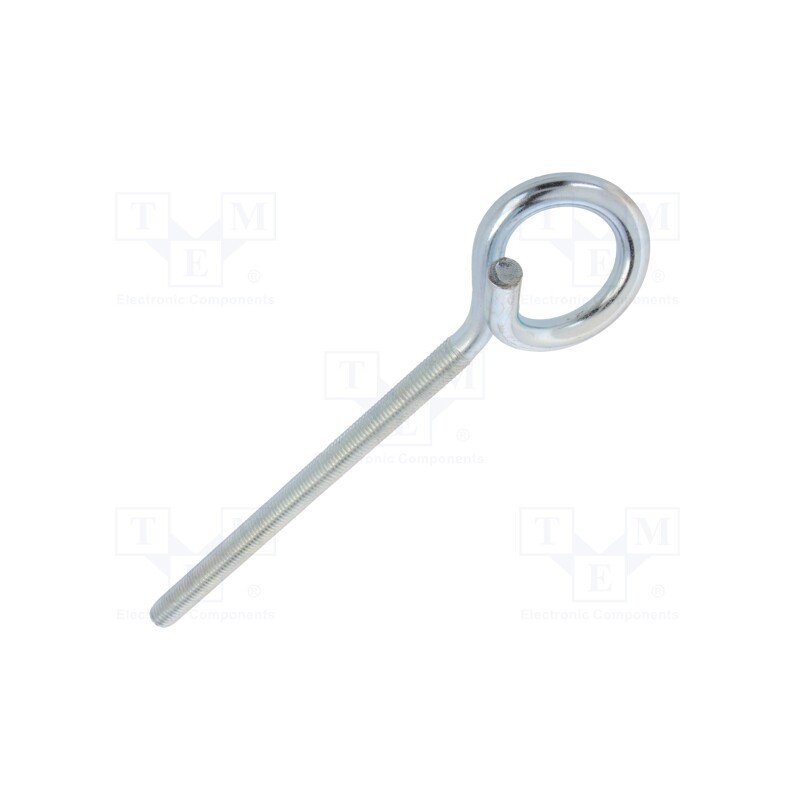 1 pcs x DROMET - HOH12260 - Hook, ring, steel, zinc, Thread len: 180mm, Overall len: 260mm