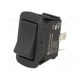 1 pcs x SWITCH COMPONENTS - SRB1-1A-DC-1-NN - ROCKER, SPST, Pos: 2, OFF-ON, 10A/28VDC, black, IP56, none, UL94V-2
