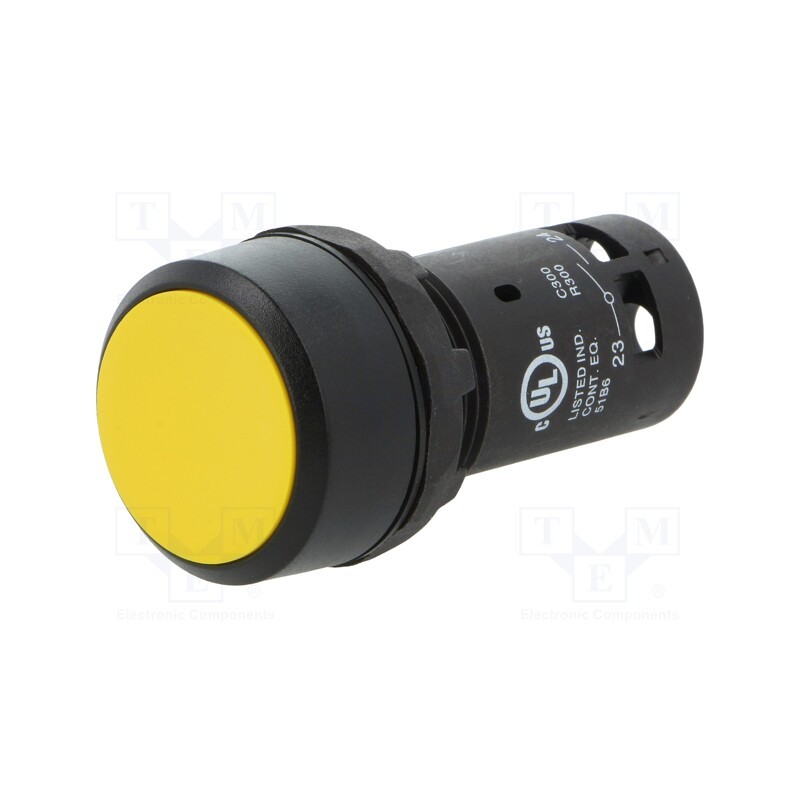 1 pcs x ABB - 1SFA619100R1013 - Switch: push-button, 22mm, Stabl.pos: 1, NO, yellow, none, 1A/240VAC