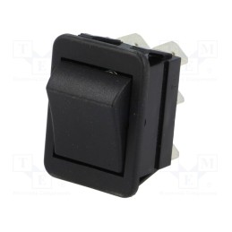 1 pcs x BULGIN - C1561ABMBB - ROCKER, DPDT, Pos: 2, ON-(ON), 16A/250VAC, black, none, Body: black