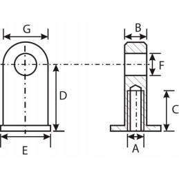 Gas spring connecting eye made of plastic