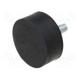 1 pcs x ELESA+GANTER - DVA.4-50-20-M10-28-55 - Vibroisolation foot, Ø: 50mm, H: 20mm, Shore hardness: 55±5, 2587N