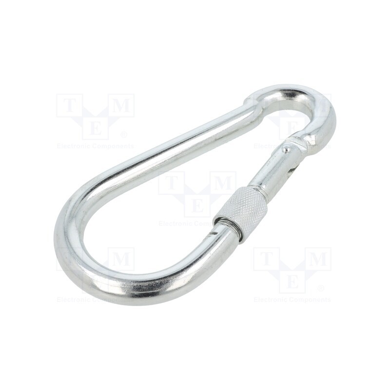 1 pcs x DROMET - KSZ12140 - Carabiner, steel, for rope, L: 140mm, zinc, 12mm, with protection