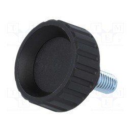 1 pcs x ELESA+GANTER - 6753 - Knob, Ø: 32mm, Ext.thread: M8, 16mm, H: 22mm, polyamide, knurled