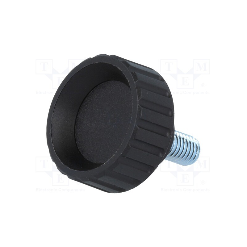 1 pcs x ELESA+GANTER - 6753 - Knob, Ø: 32mm, Ext.thread: M8, 16mm, H: 22mm, polyamide, knurled