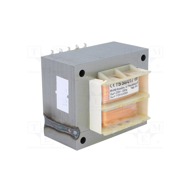 1 pcs x INDEL - TS50/017 - Transformer: mains, 50VA, 230VAC, 115V, 420mA, screw type, IP00