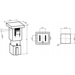 Square indicator light 12 24v red, screw-on