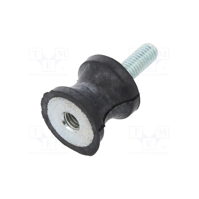 1 pcs x ELESA+GANTER - DVC.2-20-14-19-M6-18-70 - Vibration damper, M6, Ø: 20mm, rubber, L: 19mm, Thread len: 18mm